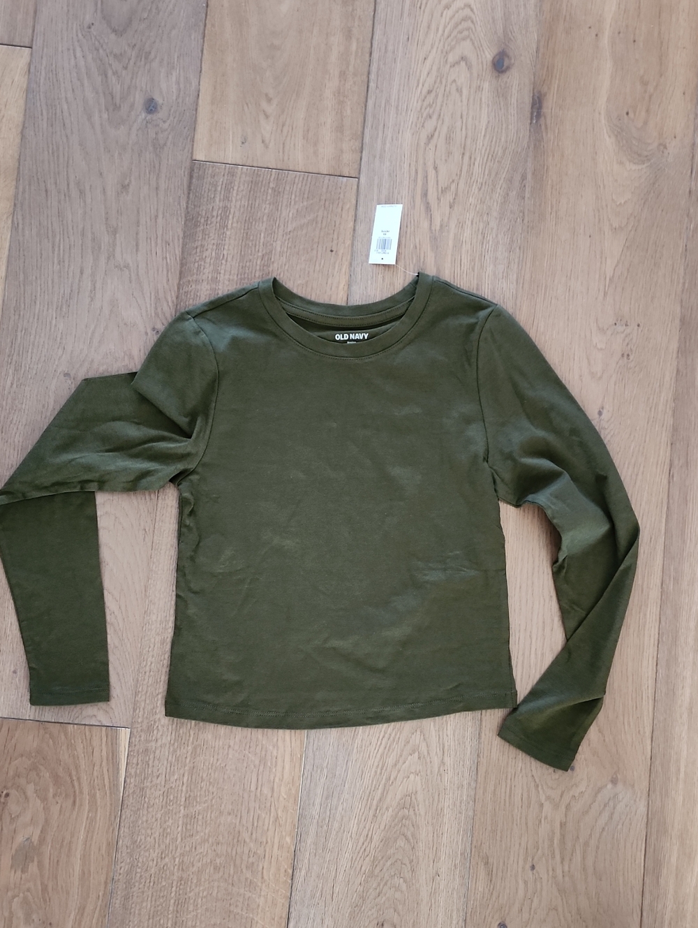 Old Navy Olive Green PetiteXS Long-Sleeve Cropped Tee